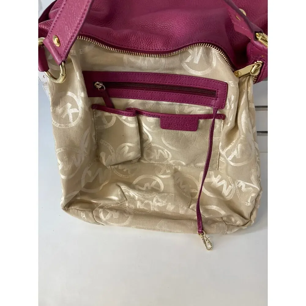 MICHAEL KORS, PINK PEBBLED LEATHER WOMENS LARGE SHOULDER BAG - Picture 14 of 16